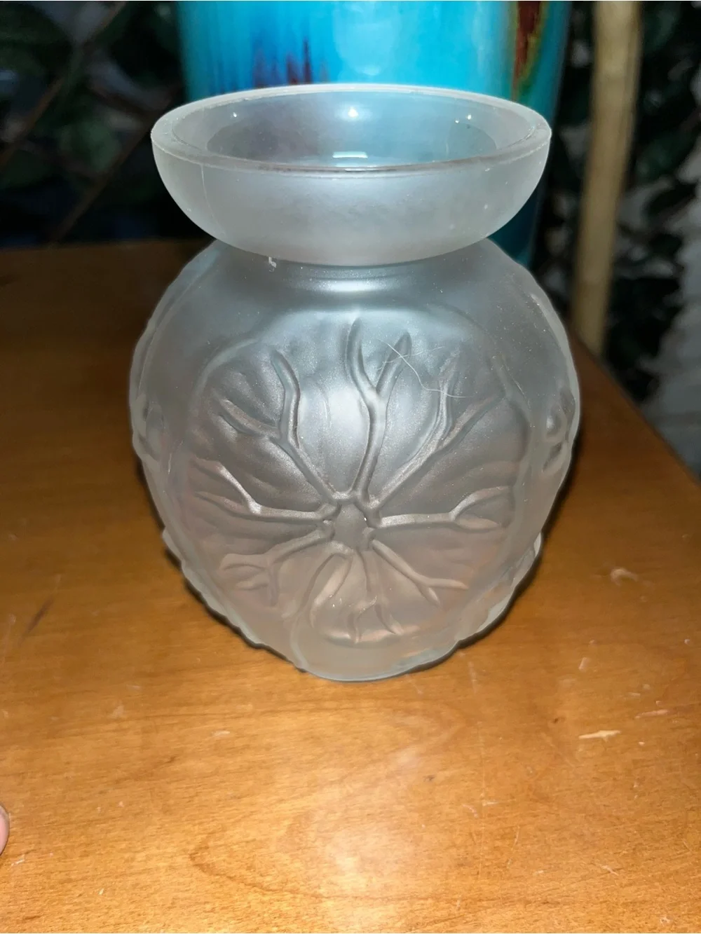 ⁠ Stiver of Italy Frosted Satin Glass Water Lily Vase